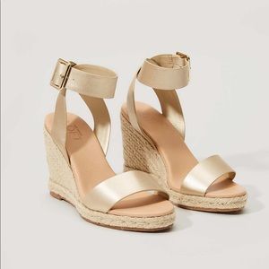Ann Taylor Loft Metallic Espadrille Wedge Sandals